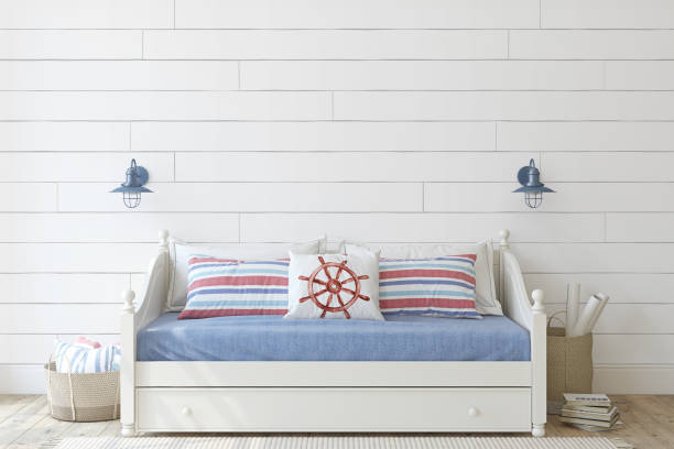istock Kids room in coastal style. 3d render. 1166847091