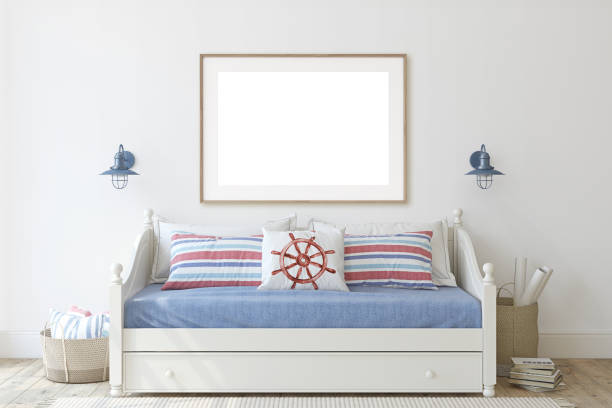 istock Kids room in coastal style. 3d render. 1166847106