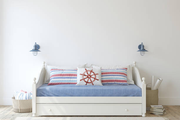 istock Kids room in coastal style. 3d render. 1166847140