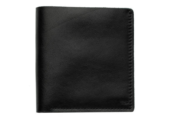istock Black male purse on a white background.Compact wallet 1166856989