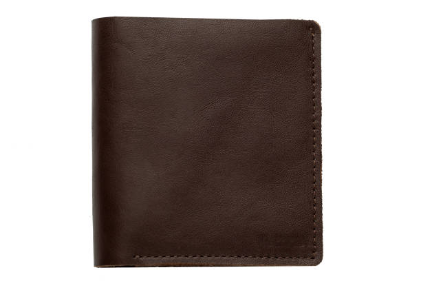istock Brown male purse on a white background.Compact wallet 1166857004