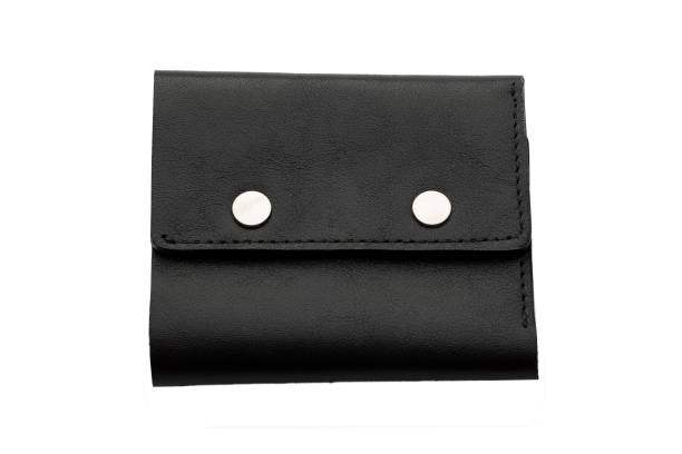 istock Black male purse on a white background.Compact wallet 1166857078