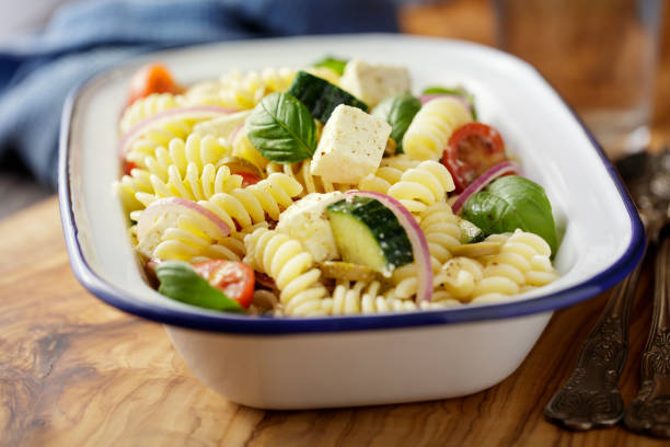 Greek style pasta salad