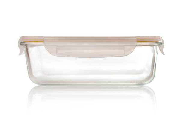 istock Glass container on a white background. Food container close up. 1166861575