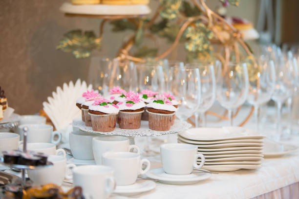 istock Table with dishes and buffet food 1166862773
