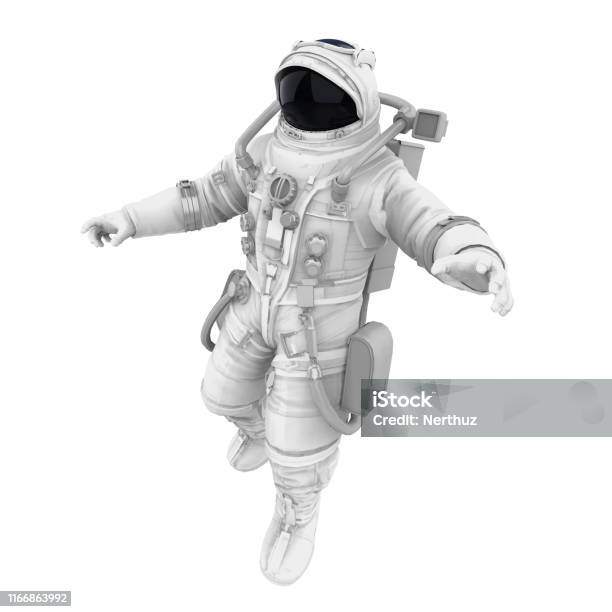 Astronaut Isolated Stock Photo - Download Image Now - Astronaut, Cut Out, Zero Gravity