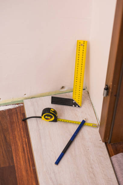 istock Renovations tools, tape measure, industrial ruler 1166865127