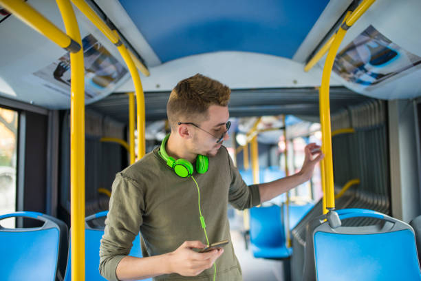 istock Beautiful boy rides in a bus. 1166865776