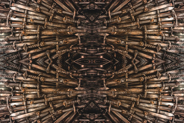 istock Metal knight swords background. The concept Knights. 1166867979
