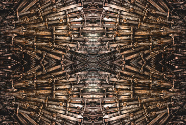 istock Metal knight swords background. The concept Knights. 1166867980