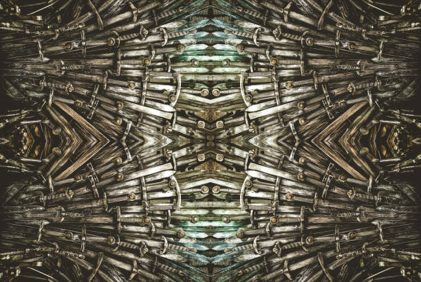 istock Metal knight swords background. The concept Knights. 1166867984