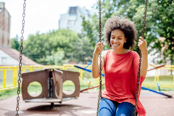 istock African American Woman on a day off 1166870096