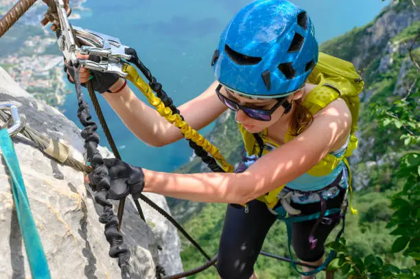 Photo of Beautiful Woman on Via Ferrata Trail