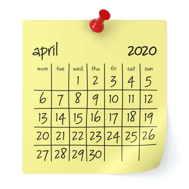 istock April 2020 Calendar. Isolated on White Background. 3D Illustration 1166871743