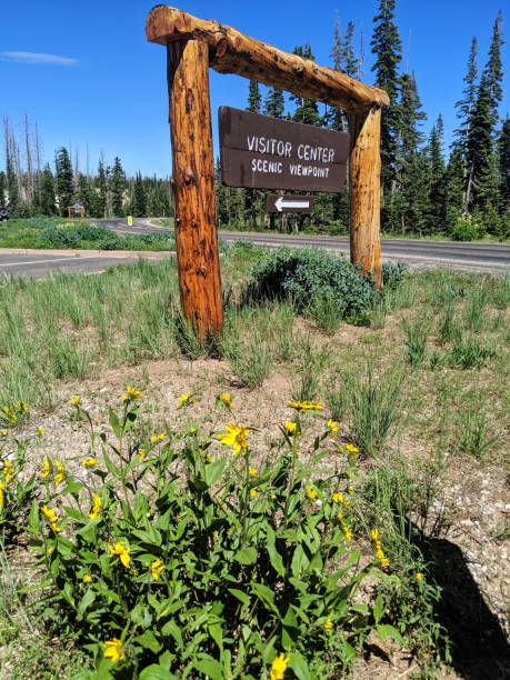istock Rustic sign pointing to visitor center in Cedar Breaks National Monument Utah 1166872839