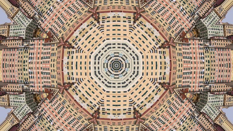 Multicolored abstract background and movement with kaleidoscope effect