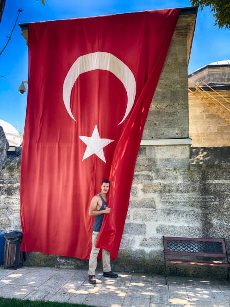 istock Muscular man with Turkey Flag 1166875240
