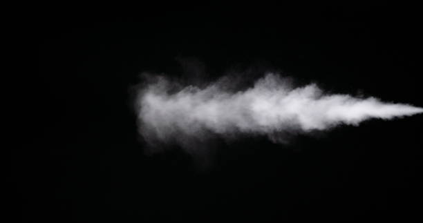 istock White Smoke Trail Isolated on Black Background 1166875752