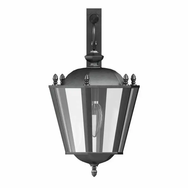 3D rendered illustration of a cast iron wall lamp