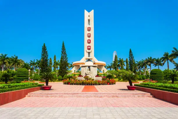 War monument in Bia To Quoc Ghi Cong memorial park in Danang in Vietnam