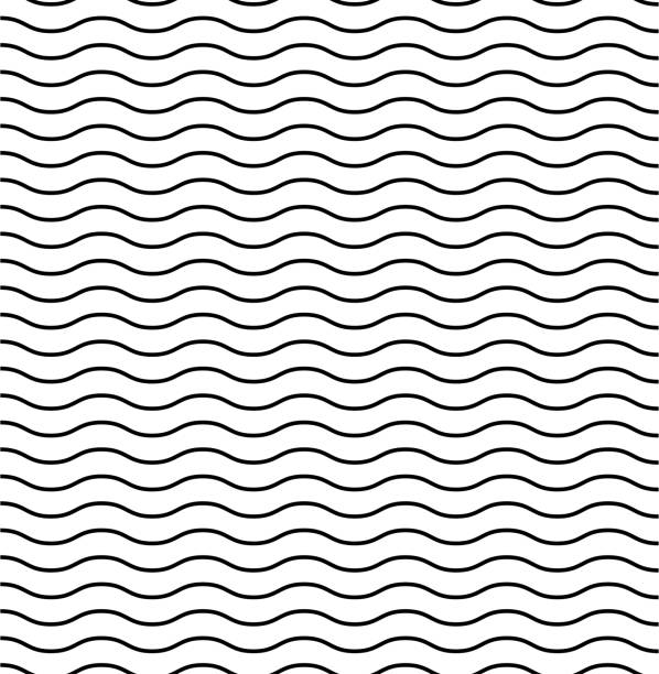 fale teksturowane wzór wektora. bezszwowa konstrukcja. liniowa ilustracja wektorowa tła ocean. falisty wzór. - mirrored pattern stock illustrations