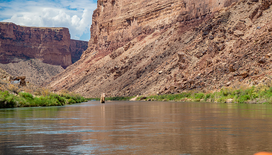 Approaching Ten Mile Rock along the Colorado River in Grand Canyon National Park