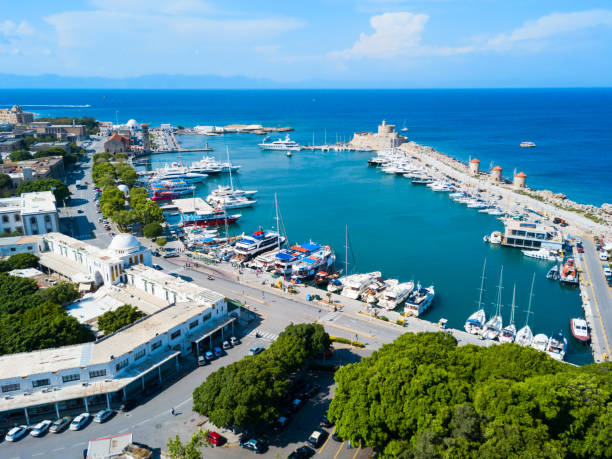 istock Mandraki port Rhodes city, Greece 1166884805