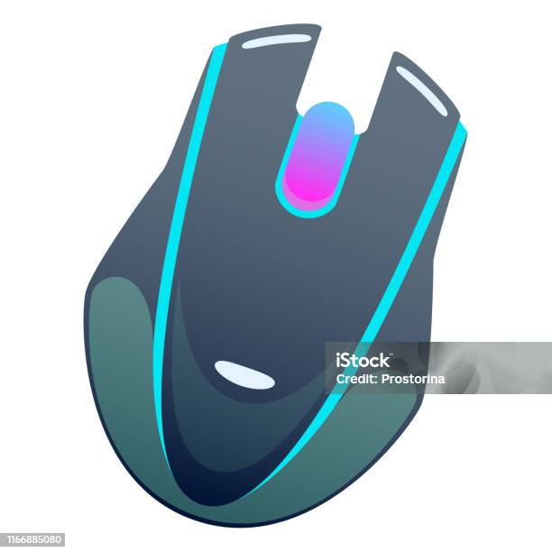 Mouse Vector Colorized Dark Color Wireless Mouse Flat Vector Pc Mouse Modern Design Isolated ...