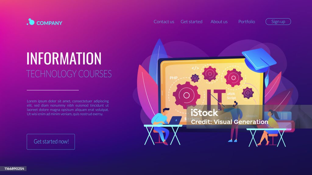 It Learning Module Web Page Information Technology Courses Concept Landing Page Stock Illustration ...