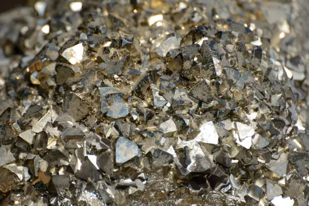 background of iron pyrites crystals