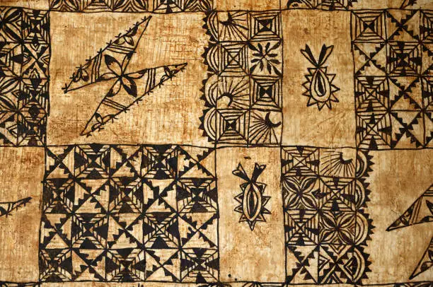 background of traditional Pacific Island tapa cloth, a barkcloth made primarily in Tonga, Samoa and Fiji