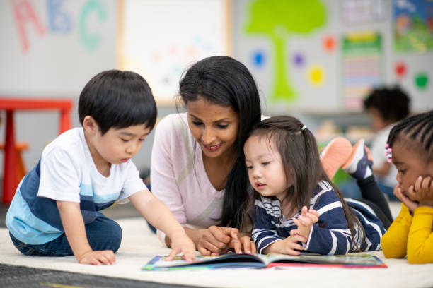 istock Preschool teacher reading with students 1166892051