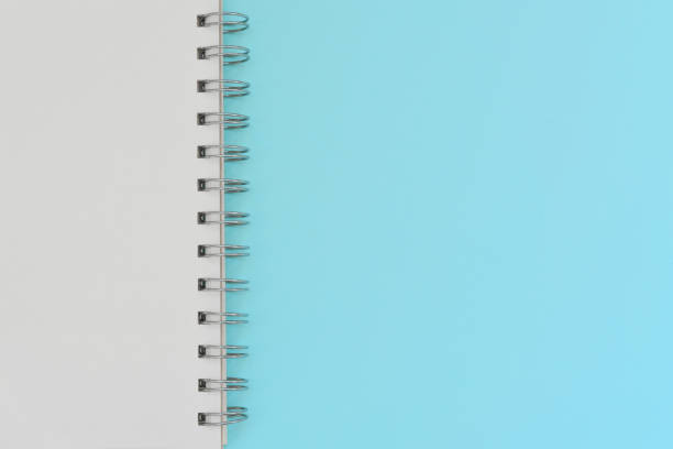 istock Back to school, education concept -  spiral blank notebook on blue background for educational new academic year begin or study term start. Mock-up Copy space 1166898947