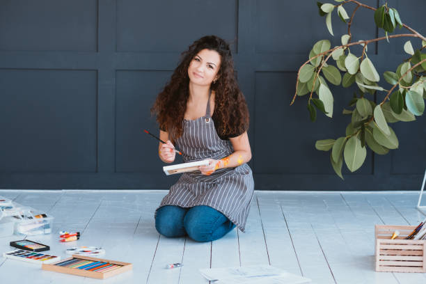 istock modern art therapy creative lady canvas painting 1166900461