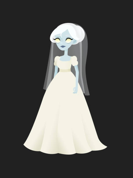 Ghost bride Vector illustration of a ghost dressed as a bride scary bride stock illustrations