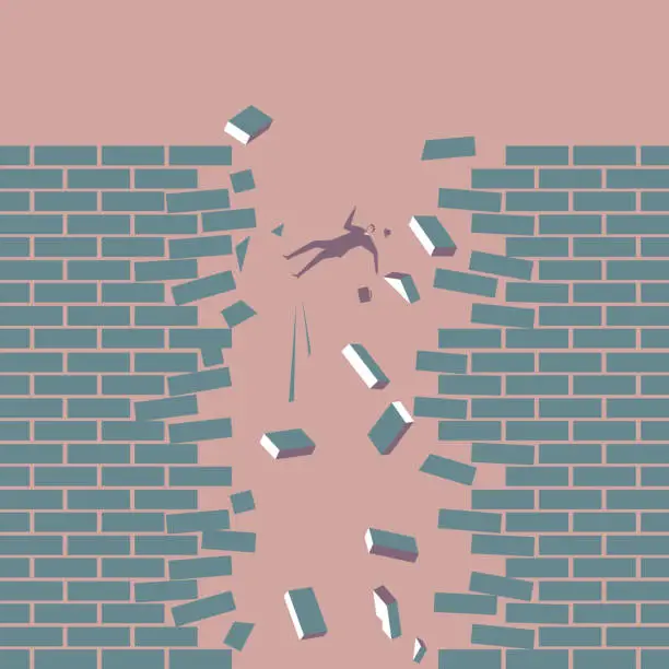 Vector illustration of Businessman falling