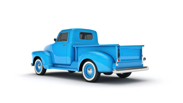 pickup truck. 3d rendering - delivery van imagens e fotografias de stock