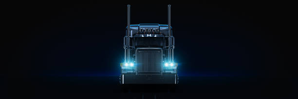 Black heavy truck. 3d rendering