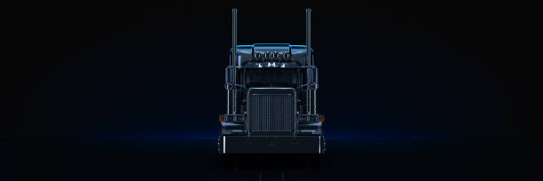 istock Black heavy truck. 3d rendering 1166911733