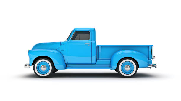 pickup truck. 3d rendering - van moving van commercial land vehicle truck imagens e fotografias de stock