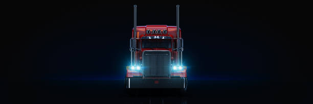 istock Red heavy truck. 3d rendering 1166911969