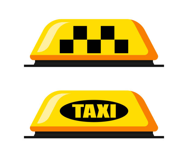 taxi checker set in flat on white background taxi checker set in flat style on white background taxi logo background stock illustrations