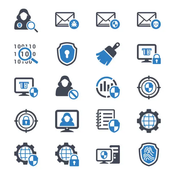 Vector illustration of Internet Security & Antivirus Icons
