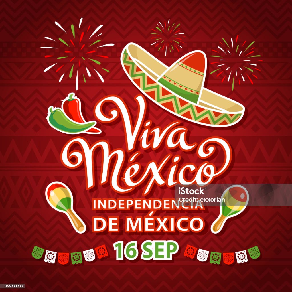 Празднование независимости Viva Mexico - Векторная графика Мексика роялти-фри