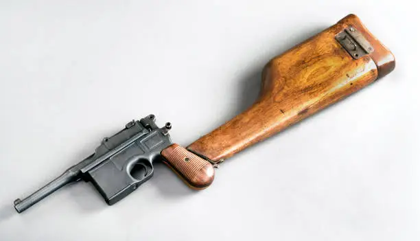 Photo of Antique Broomhandle Pistol.