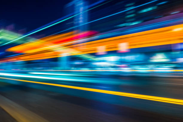 istock Traffic trails in the city at night 1166937402