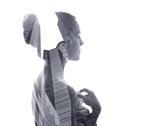 istock Multiple exposure of a woman morphing into skyscrapers 1166938453