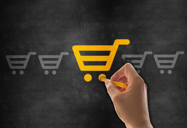 istock Shopping Basket Concept on Blackboard 1166938760