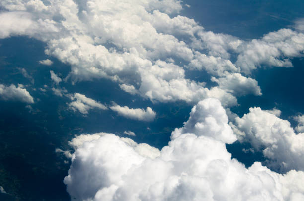 istock Blue sky and silky white clouds with stunning, views over the heights 1166943306