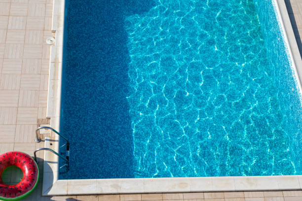 istock Pool , watermelon swimming ring top view 1166946757